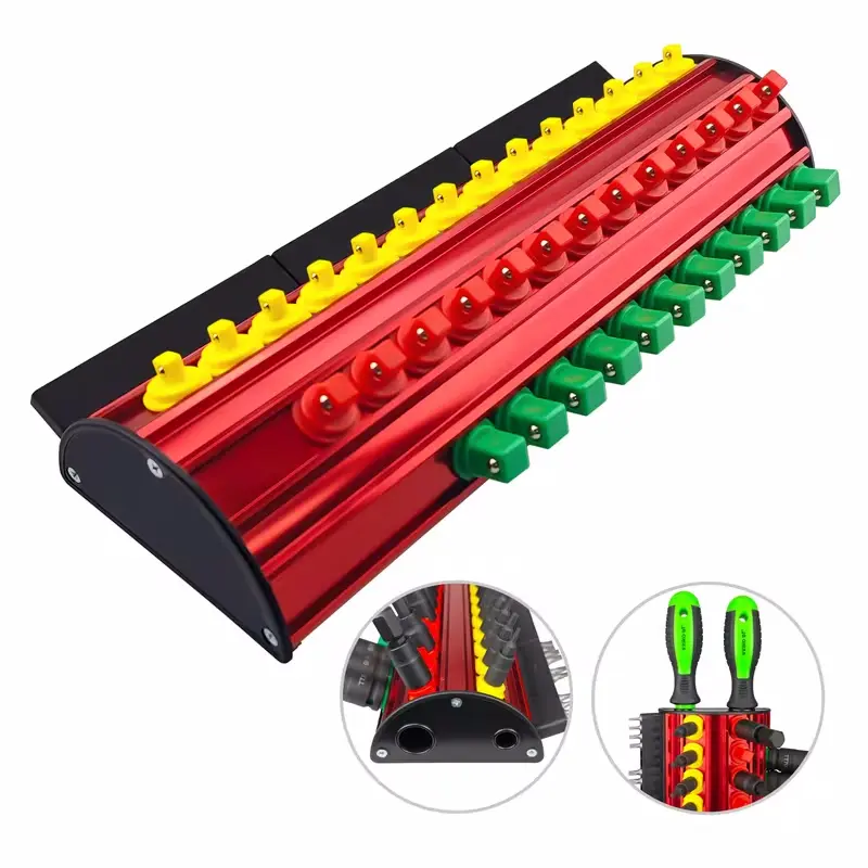 D ProTool Hub Socket Rack - Heavy-Duty Tool Storage Organiser for Garage Users, Easy Access to Sockets, Keeps Tools Organized