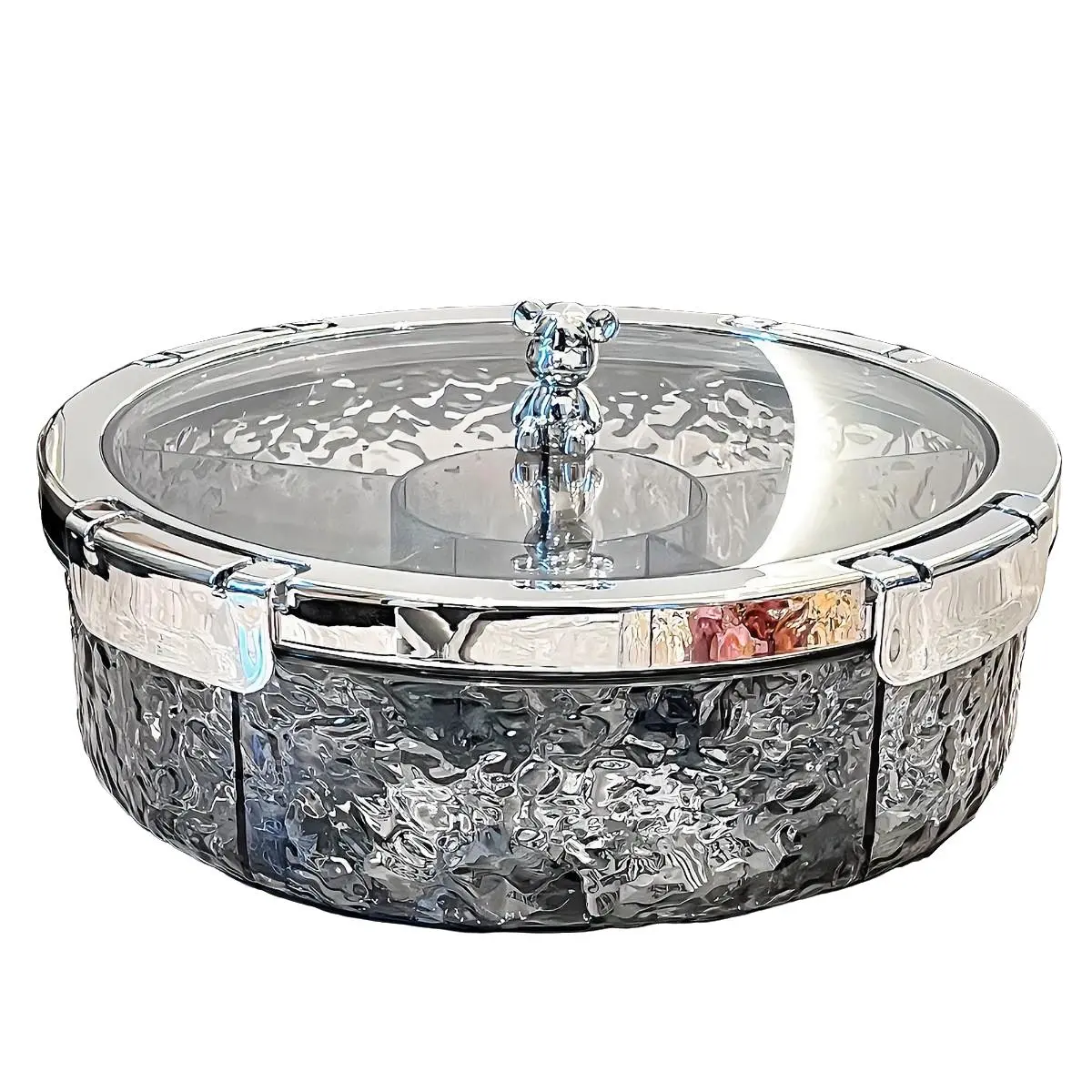 Multi-Compartment Sealed Glacier Pattern Dry Fruit Tray, Living Room Coffee Table Snack Holder, Nuts Storage Box, Fruit Dish, Fruit Storage Container, Lidded Storage Container, Kitchen Food Storage, Containers with lids, Food Storage Containers