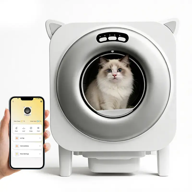 Christmas/Birthday Gift Smart Automatic Cat Litter Box - APP Remote Control, Self-Cleaning, Odor Removal, Safe Anti-Pinch & Weight Tracking for Medium Cats & Kittens