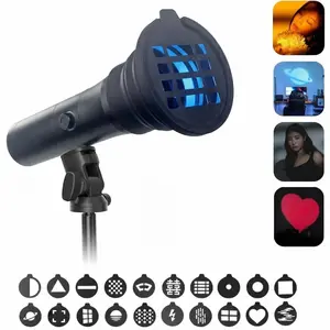 RGB Photography Flashlight - 10W 6300K Portable LED Video Spotlight, 20 GOBO Filters, CRI95+, 7500mAh Aluminum Sunset Light, for Recording Studio Camera Lighting