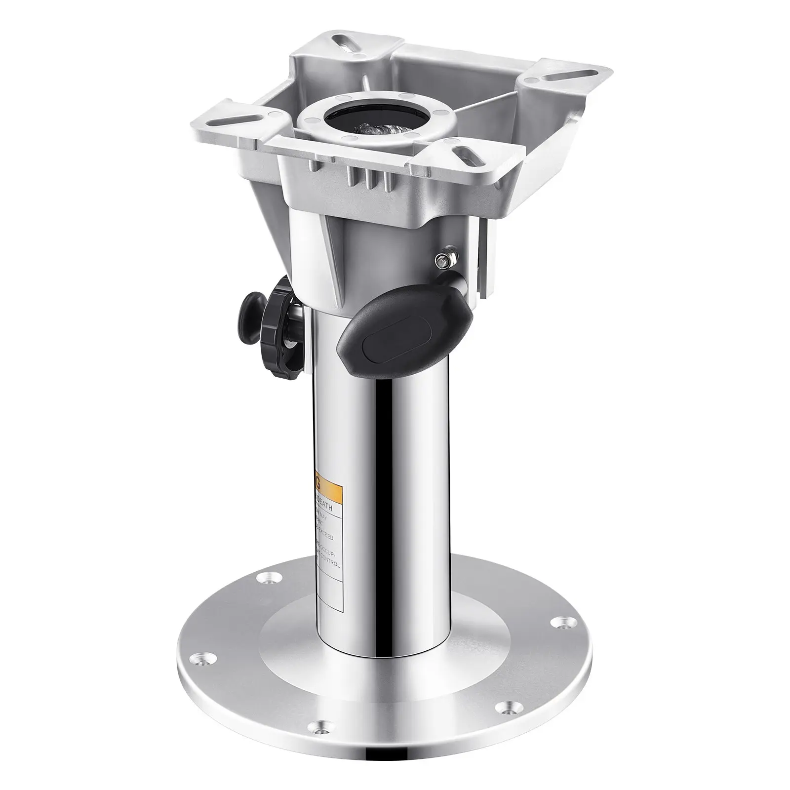 VEVOR Boat Seat Pedestal, Adjustable Height from 12.76 to 18.7 Inches, Aluminum Alloy Boat Chair Base with Locking Design, Waterproof Rust-resistant, Ideal for Fishing and Boating Enthusiasts