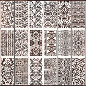 Damask Stencils for Crafts Reusable Texture Stencils Mixed Media Stencil Background Drawing Templates for Painting on Wood Wall Fabrics Crafts Furniture