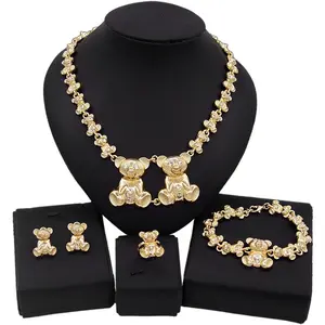 HUGS & KISSES Gold Plated Double Bears Gold Jewelry Set #55 HUGS & KISSES Gold Plated Double Bears Gold Jewelry Set #55