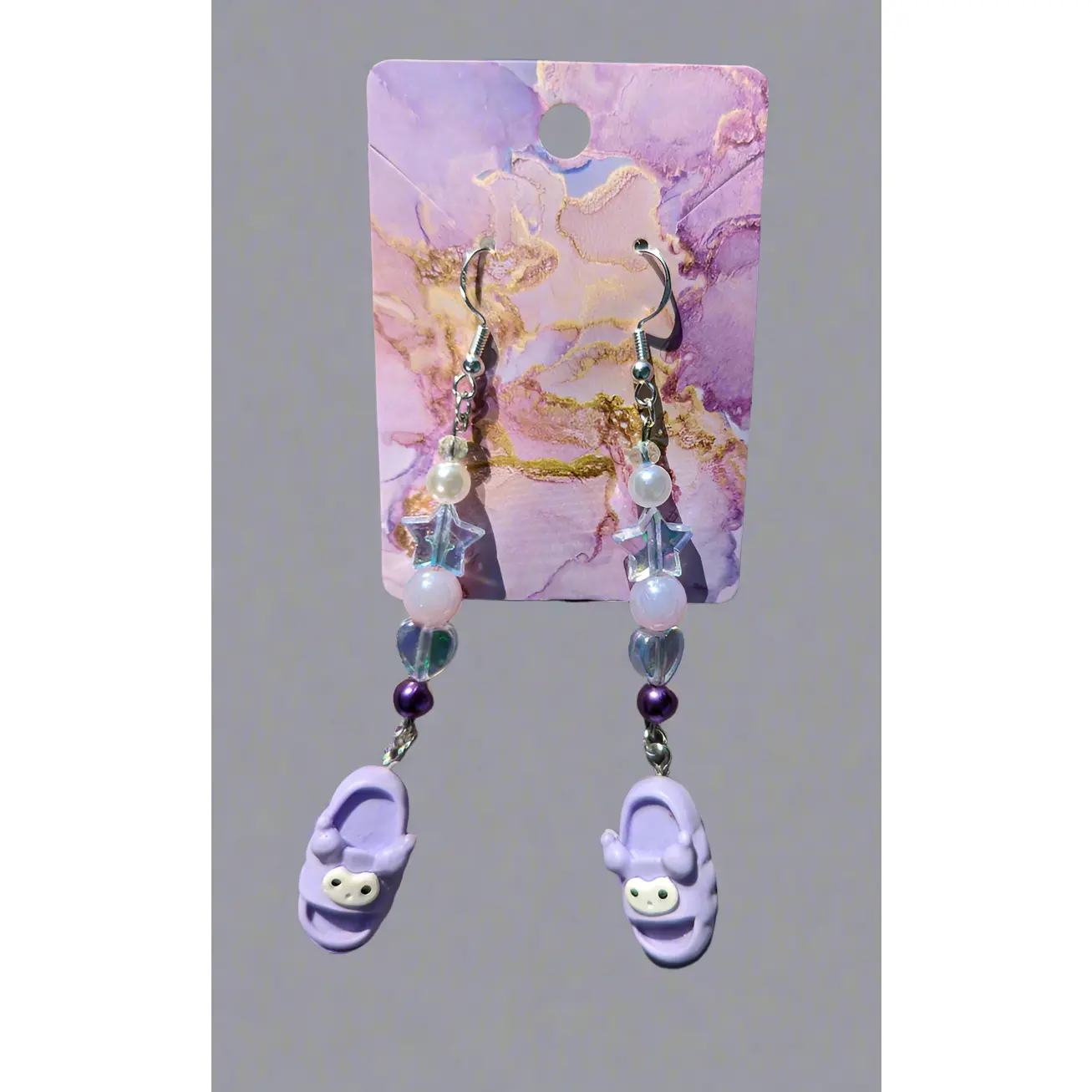 Purple Slipper Earrings
