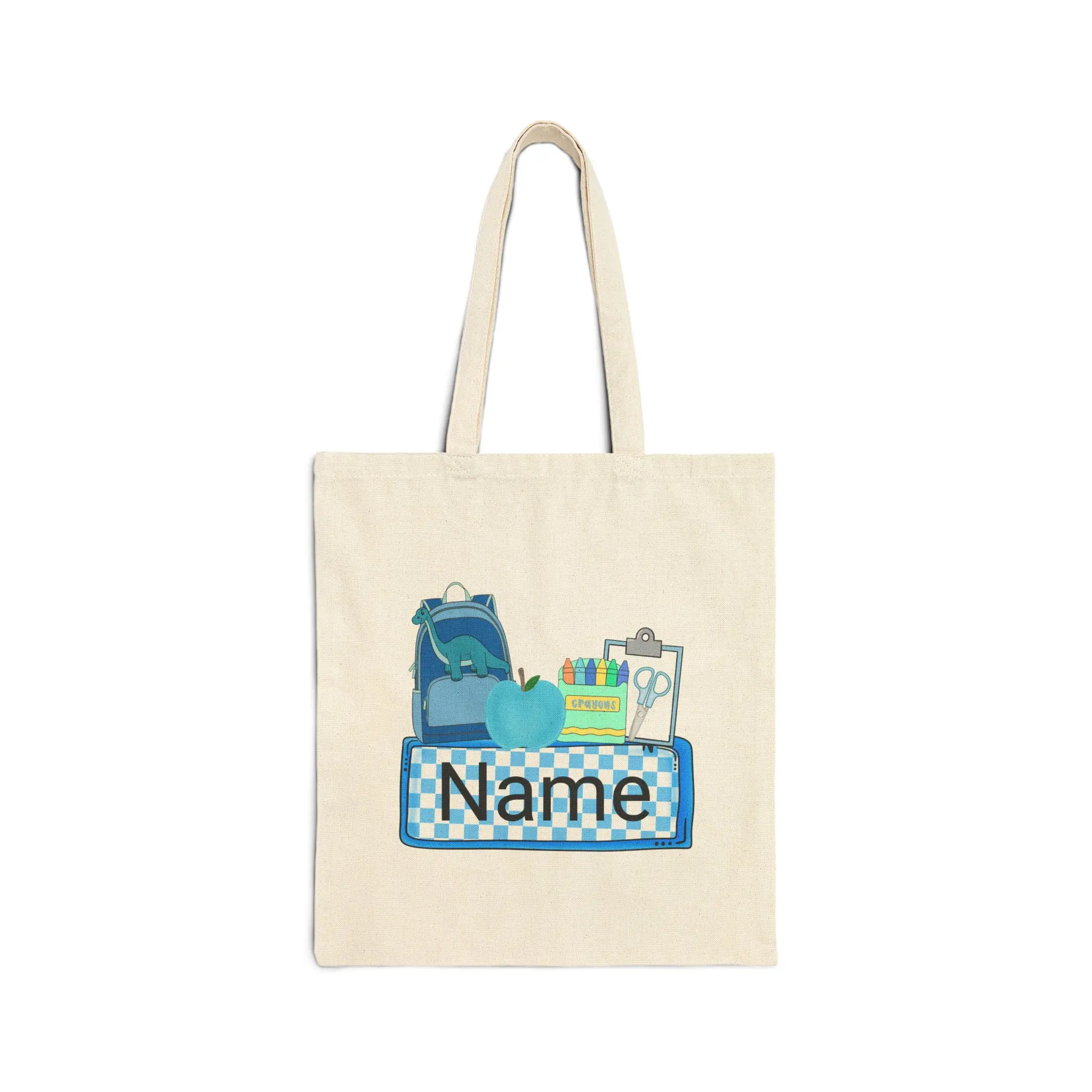 Personalized Cotton Tote Bag, Eco-Friendly Shopping Bag, Custom Name Tote, Reusable Canvas Carry-All, Perfect Gift for Students