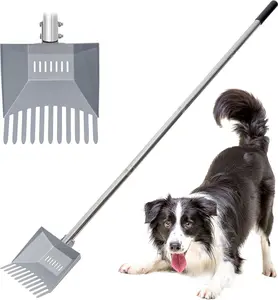 CKLT Dog Pooper Scooper Stainless Steel Long Handle Outdoor 28in Pet Removal Shovel Yard Leaves