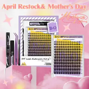 Sierra Kit l B&Q Manga Anime Lash,8-18mm Clusters,Bond & Seal,Remover,DIY Eyelash Extensions,Week Lasting,Waterproof Makeup Cosmetic Vacation Lash Mother Gift