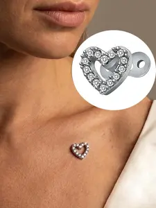 Dermal Anchor Tops and Base 14G Heart Cubic Zirconia Hypoallergenic Microdermals 316L Surgical Steel Piercing Jewelry for Women Men Internally Threaded Studs Body Piercings Jewelry Gift for Women