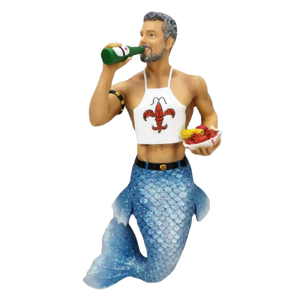 December Diamonds Merman Crawdaddy Ornament, Festive Christmas Tree Tail Fin Decor, Collectible Home Decoration