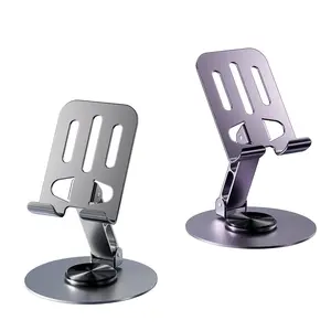Aluminum Folding 360-Degree Rotating Phone Stand - Mobile/Cellphone Tech Accessories, Desktop Mount for Smartphones & Tablets, Ideal Home Supplies Office Gadget