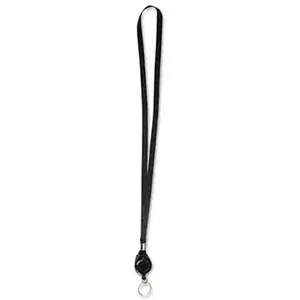 Advantus 75547 Lanyard with Retractable 24 ID Reel with Ring 36 Black Poly Cord 12 per Pack