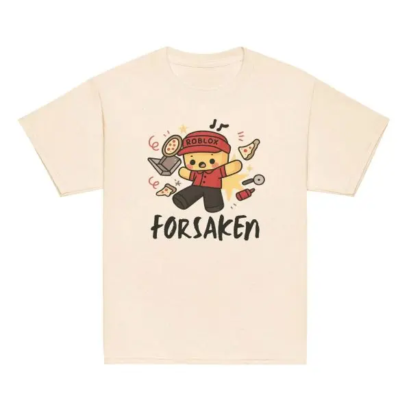 Youth and Adult Roblox Forsaken Elliot Unisex Youth T-Shirt, Gamer Boys Birthday Gift Present, c00lkid toddler boy clothing, toddler boy summer tee, Youth clothing, birthday gift, summer shirt, Family shirt, Natural Country Boy and girl Graphic Tee