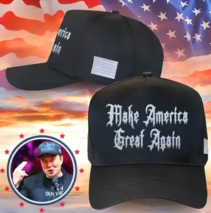 Dark Gothic MAGA Hat Embroidered Fitted | Elon Musk Dark Gothic MAGA Hat | Trump 2024 Black Hat | Donald Trump Merch