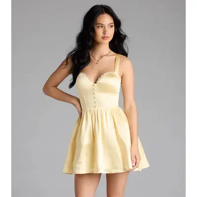 denim halter top dress Corbin Neck Mini – Vivuki Color:Jade Ombre* Lay Flat To Dry Melania Trump Wedding Dress Ivory / White Fur