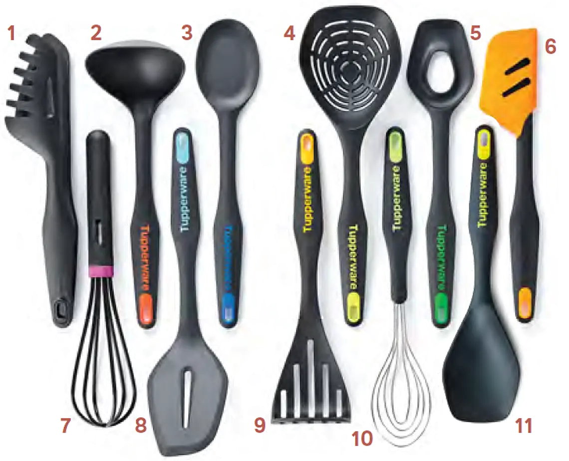 Tupperware Premium Cooking & Baking Tools - Kitchen Utensils with Ergonomic Handles, Heat Resistant, BPA-Free, Dishwasher Safe, Hanging Hole Included