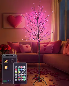 Avatrar Controls 6FT Smart Lighted Cherry Blossom Tree DIY Color Changing, 58+ Dynamic Modes Music Sync Waterproof Plug in LED Artificial Tree for Home Patio Wedding Festival Indoor and Outdoor Christmas Decoration Holiday Party