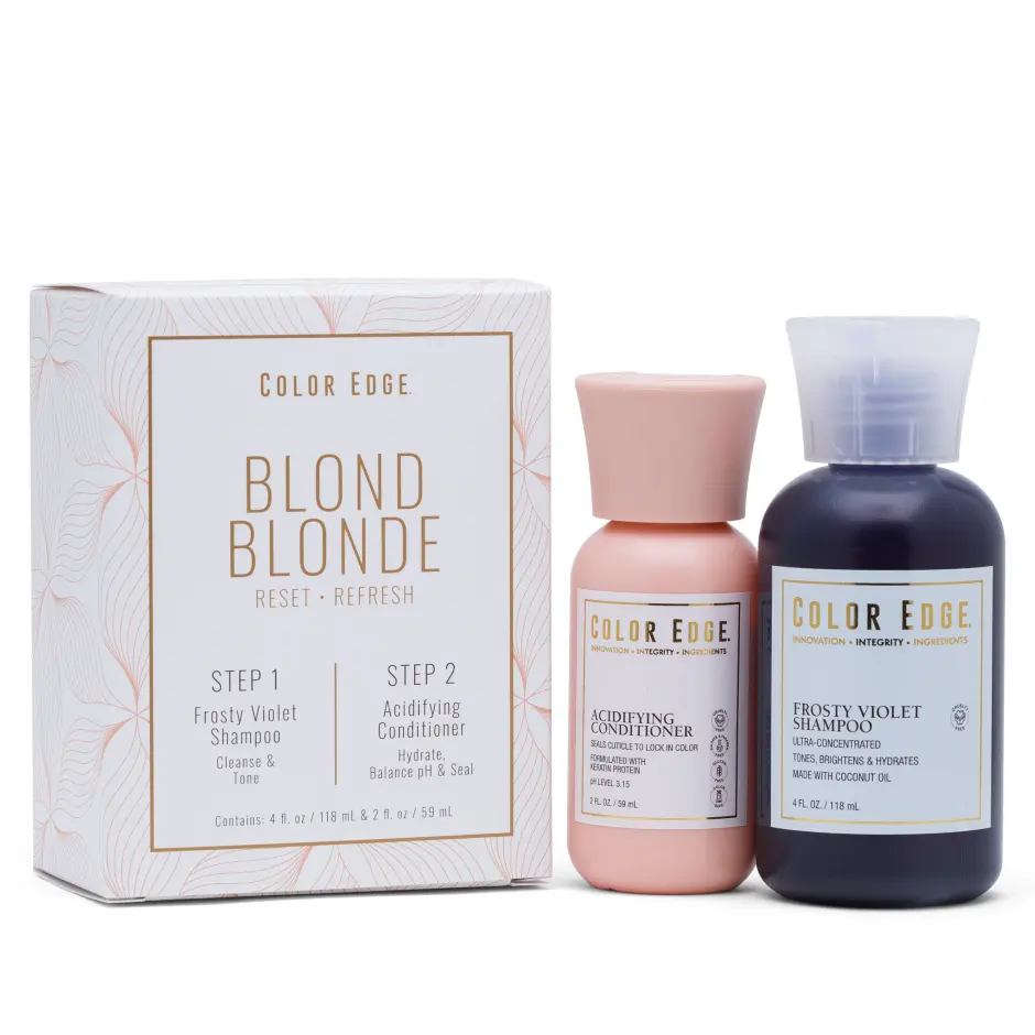 Color Edge Blond Blonde | Shampoo & Conditioner Kit for Neutralize Brassy Dyed Hair