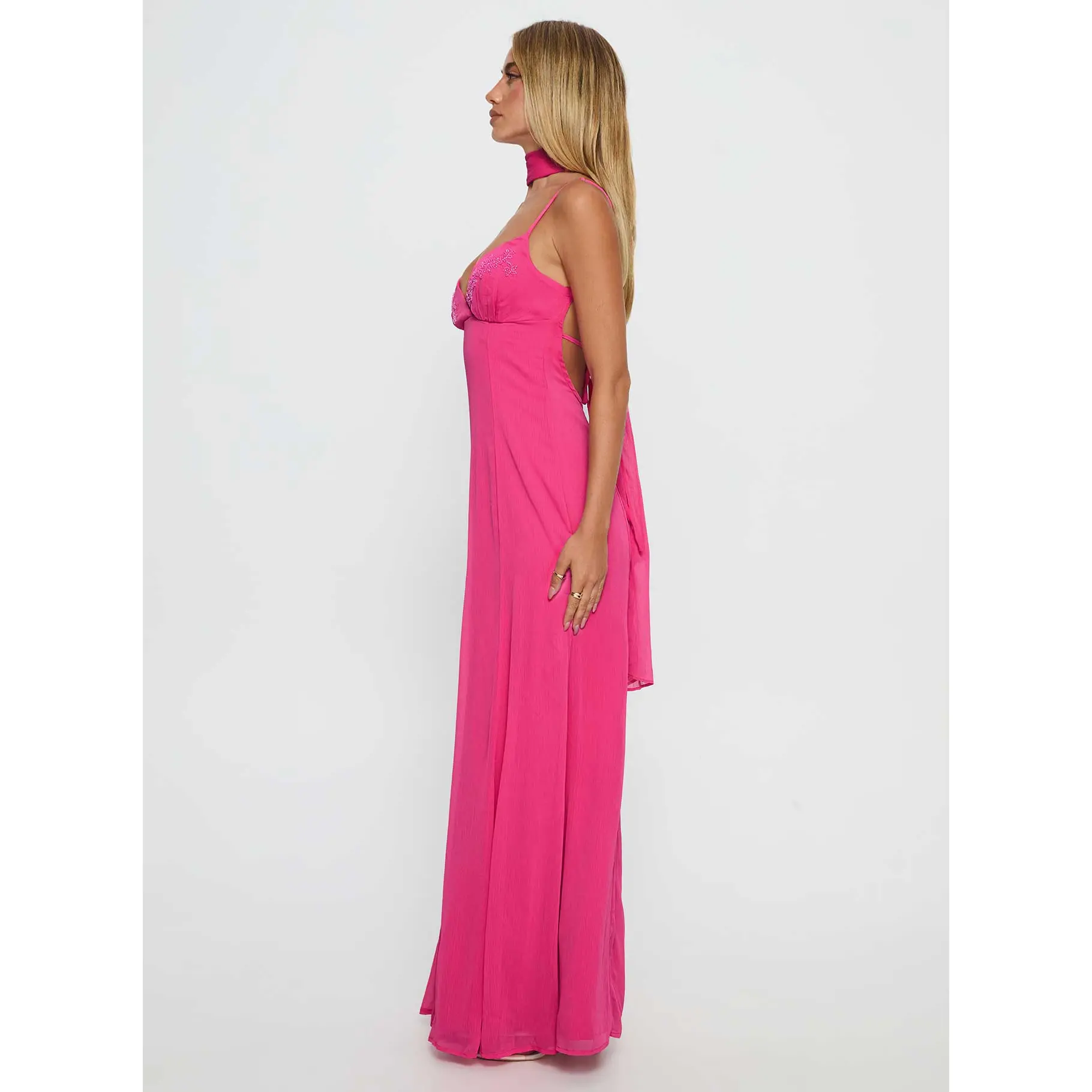 chinese dress ladies Jadira Scarf Maxi Dress Pink