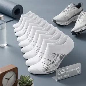 Men's No Show Socks 10 Pairs - Low Cut Ankle Socks with Non Slip Grips, Breathable Cotton Comfortable Invisible Socks for Casual Shoes, Sneakers, Loafers, Perfect for Daily Wear, Sports, Work, Gym, Size 6-10/11-131