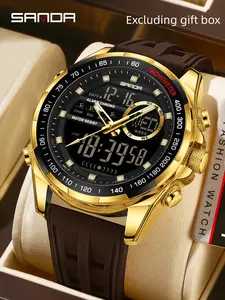 Sanda watch hot selling men's commuting business segmented timing multifunctional electronic watch night light waterproof electronic watch