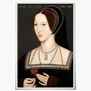 Anne Boleyn Poster Canvas Prints Vintage Wall Art for Living Room Bedroom Bathroom Home Kitchen Decor Unframed12x18inch