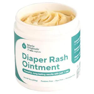 Marie Originals Diaper Rash Cream for Baby and Toddler, Triple Action Ointment with Coconut Oil & Vitamin E, Soothes and Moisturizes Dry Cracked Skin 8 oz