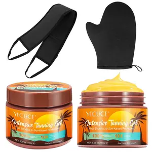 YECUCE Tanning Cream – 1 box or set. Enriched with carrot, olive, and walnut oils for a natural bronze glow. Cocoa butter deeply moisturizes, keeping skin smooth without dryness. No chemical tanning agents, suitable for most skin types (patch test recomme