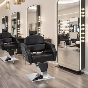 BarberPub Barber Chair with Headrest, Reclining Salon Chairs for Hair Stylist 3125