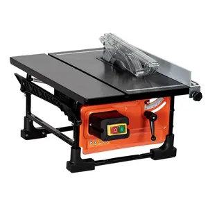 Garvee 8-inch Portable Table Saw for Jobsite with 6.7-Amp Copper Motor, Cutting Speed up to 3576RPM, 24T Blade, Sliding Miter Gauge, Compact Design for DIY Woodworking and Furniture Making, Available in Orange and Grey