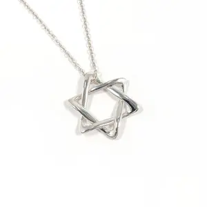 Pre-owned Tiffany & Co. Sterling Silver 925 (Ag925) Small Leather Goods Elsa Peretti Star of David Sterling Silver Necklace
