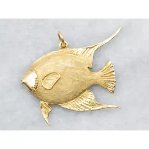 Yellow Gold Angel Fish Pendant