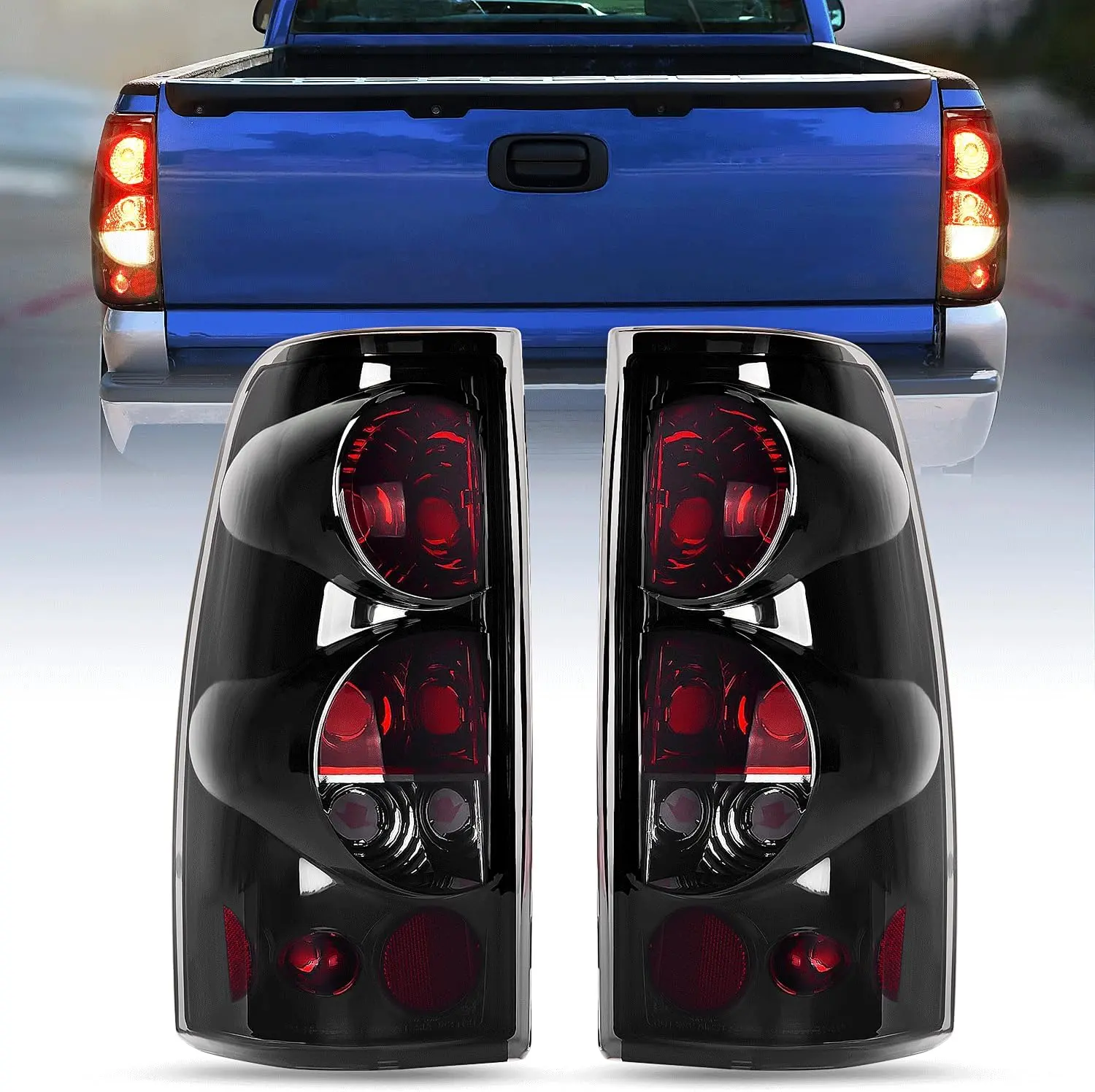 Nilight OE-Style Taillight Assembly - High-Impact Carlights, Plug-and-Play Automotive Accessory for 1999-2007 Chevy Silverado 1500/2500/3500 & 1999-2002 GMC Sierra Classic Body Trucks, Boosts Night Safety
