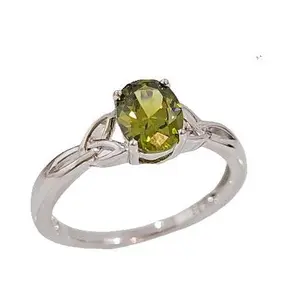 Sterling Silver Peridot Celtic Ring