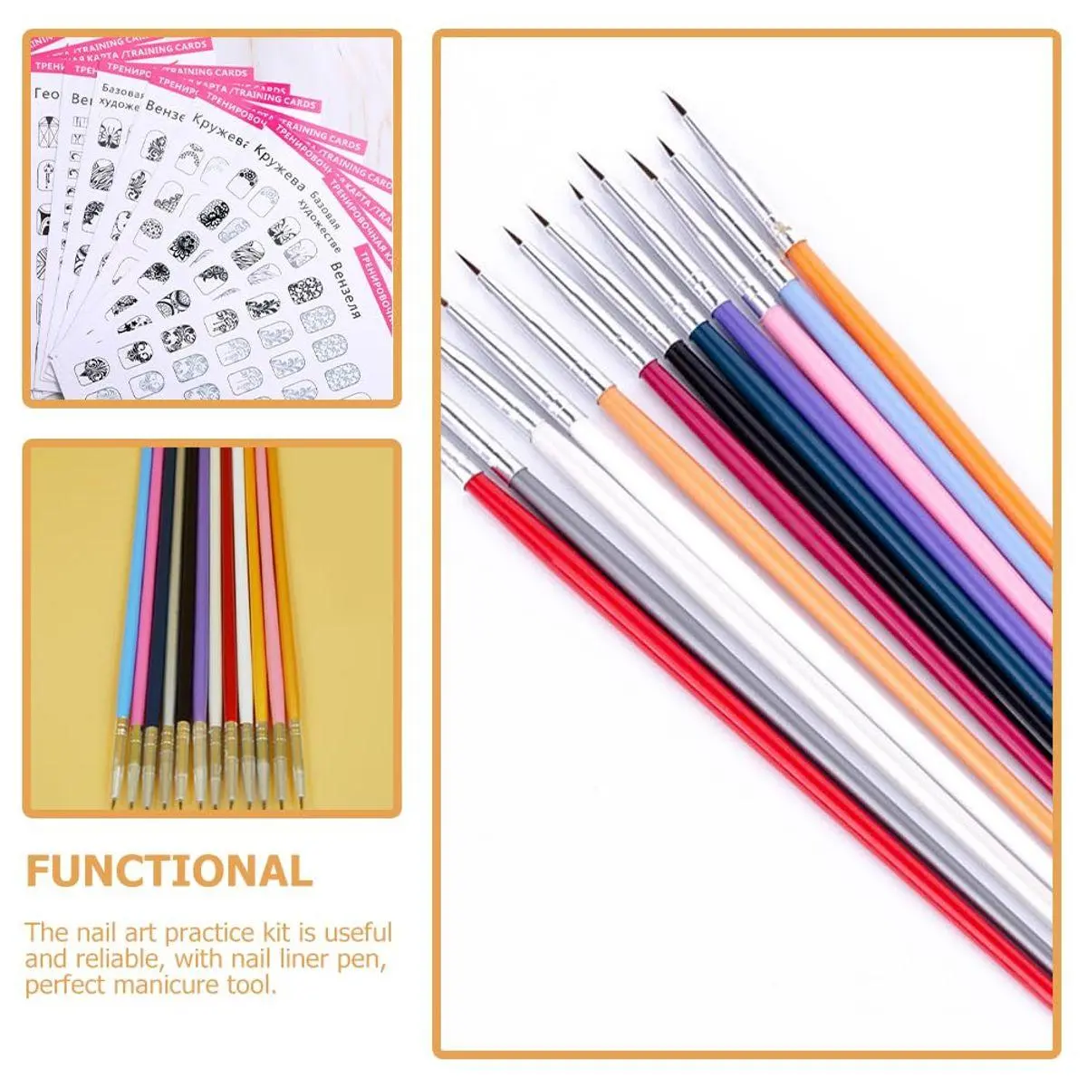 Mobestech Nail Art Practice Sheet 12Pcs Nail Art Book Design Practice ...