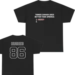 Jac Hughe T-shirt, Hockey America Shirt, 2 Sided Hockey Fan Tee, Father's Day Gift