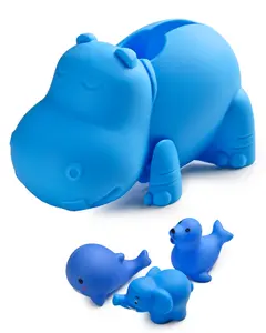 Bath  Faucet Cover Baby - Tub Spout Cover Bathtub Faucet Cover for Kids -Tub Faucet Protector for Baby - Silicone Spout Cover Blue Hippo - Kids Bathroom Accessories