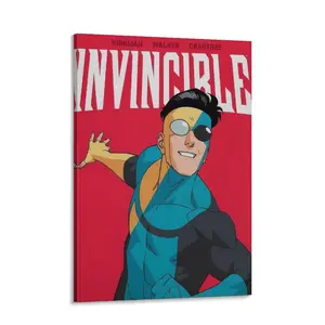 Invincible Superhero Anime Canvas Wall Art, Mark Grayson Poster, Decor for Bedroom, Living Room, Dorm, Game Room, Ideal Gift for Invincible Fans