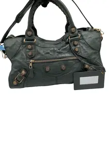 Pre-owned Balenciaga Dark‑Green Leather Hand‑held Cross‑body Bag/WJ07308628/8628