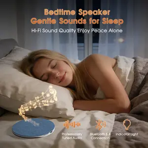 Ultra Thin Bluetooth Pillow Speaker, Sleep Audio Speaker with White Noise, Comfortable Bed Pillow Sound for Music & Audiobooks, Hands Free, Works with iOS & Android