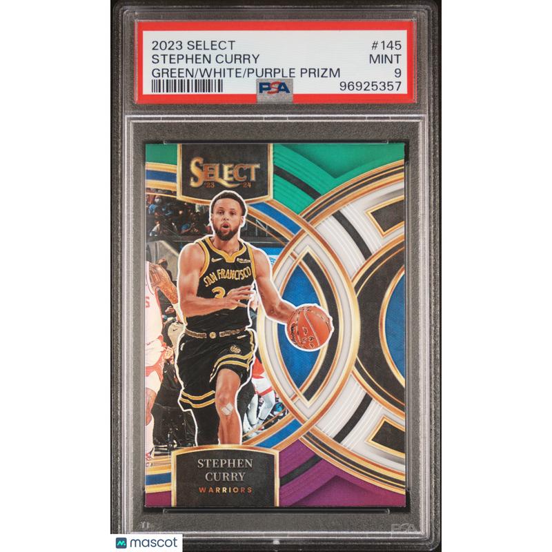 Stephen Curry PSA 2023 Panini Select Green White Purple Prizm #145 9
