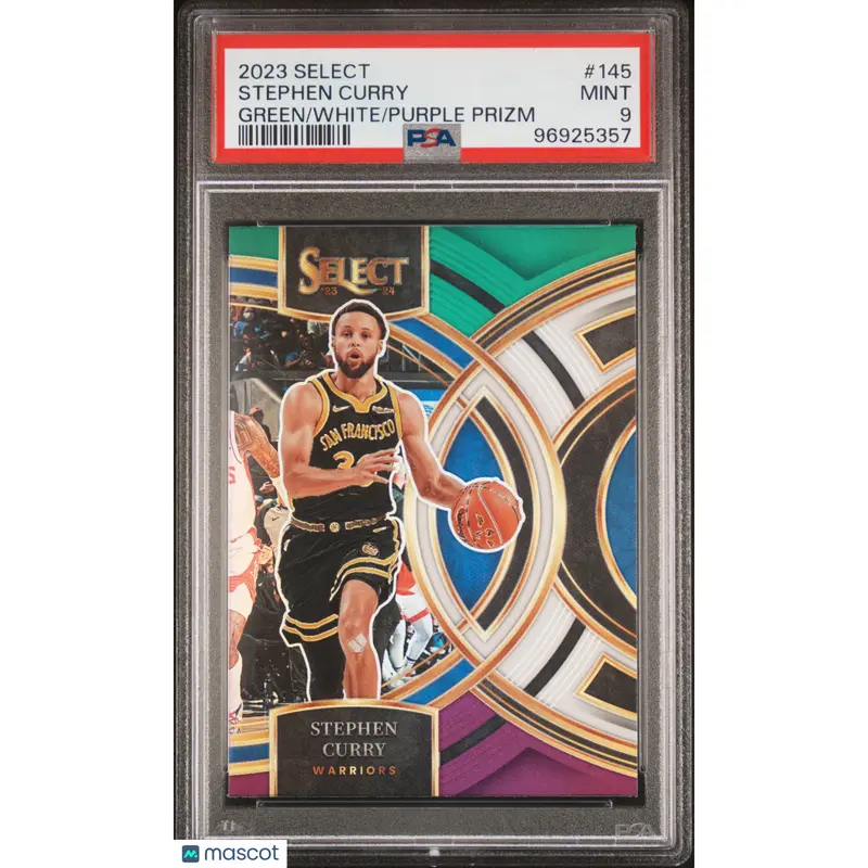 Stephen Curry PSA 2023 Panini Select Green White Purple Prizm #145 9