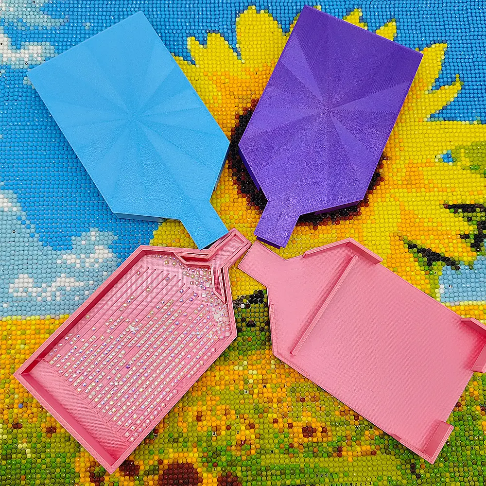 Handmade Y-Shaped Fully Enclosed Dopamine-Colored Tray, Multifunctional Classification Storage for Diamond Painting Kits to Prevent Loose Gems