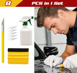 8PCS Window Tint Tool Kit With Spray Bottle, Squeegee & Utility Knife | Professional Car Film Application Set