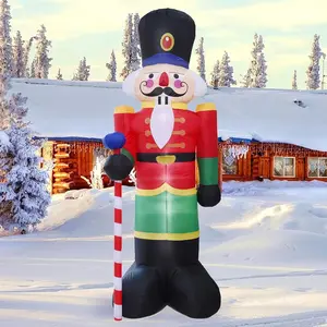 Inflatable Nutcracker Soldier Christmas Decoration, Glowing Air Model Clip Art, Royal Inflatable Army Figure, Holiday Party Decor