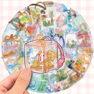 50pcs Vibrant Transparent Vinyl Stickers - Perfect for Water Bottles, Laptops, Helmets & More - Ideal for Parties & Events