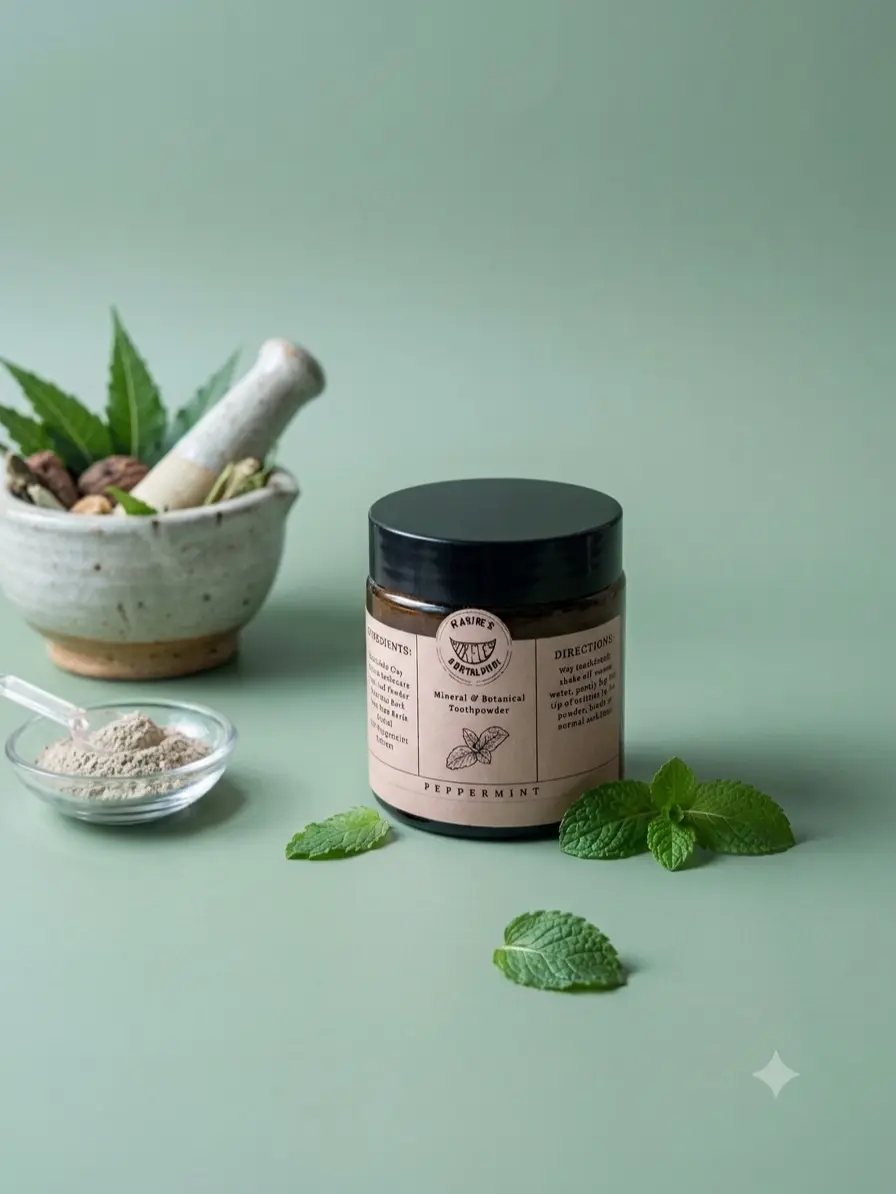 Purelee Naturals Peppermint Tooth Powder - Re-mineralizing Natural Whitening Toothpaste Alternative for Tooth Decay, Sensitivity, & Cavity Control
