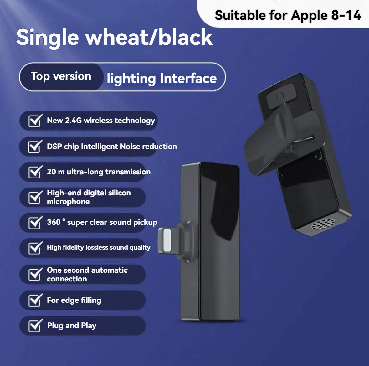 Mini Wireless Mic for iPhone & Android [Plug-Play] - Noise Reduction Lapel Microphone for TikTok, Zoom & Vlogging