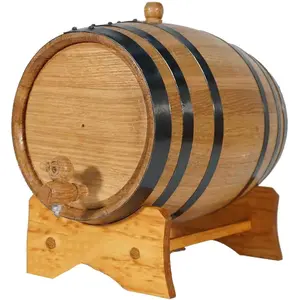 1 Gallon Oak Aging  (5 Liter) with Stand, Bung and Spigot - Wooden Mini   - Charred Oak s for Aging , , , Rum, ,