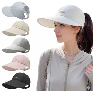 2-Pack Wide Brim Sun Shield Baseball Cap for Men & Women - Lightweight Outdoor Protection with Adjustable Elastic Strap (Multi-Color)