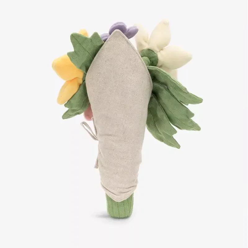 Holding Flowers Valentine's Day New Eternal Flower Life Wedding Simulation Bouquet Plush Toys 30cm Birthday Gift for Girls Party Decoration Home Decor